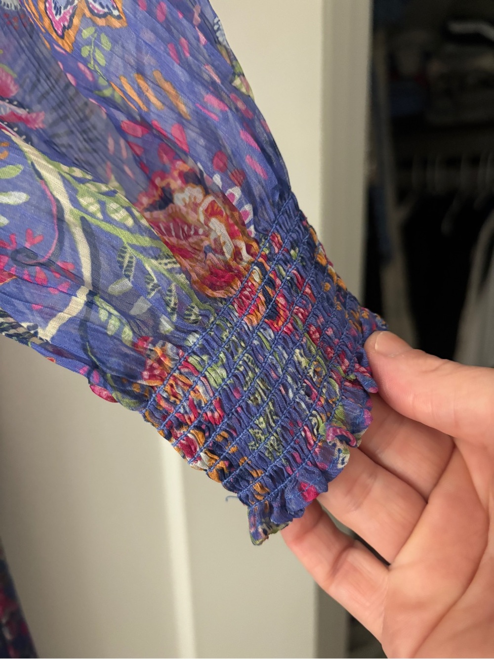 Anthropologie Purple Floral Tiered Maxi Dress - Picture 4 of 8